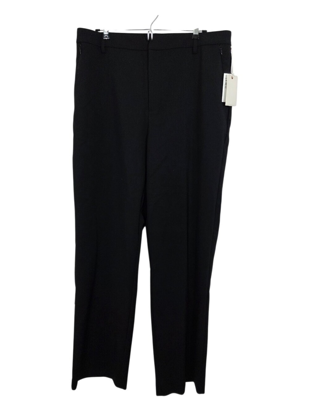 NWT Good American Cotton Blend Straight Leg Pants Black Size 14 Business Casual
